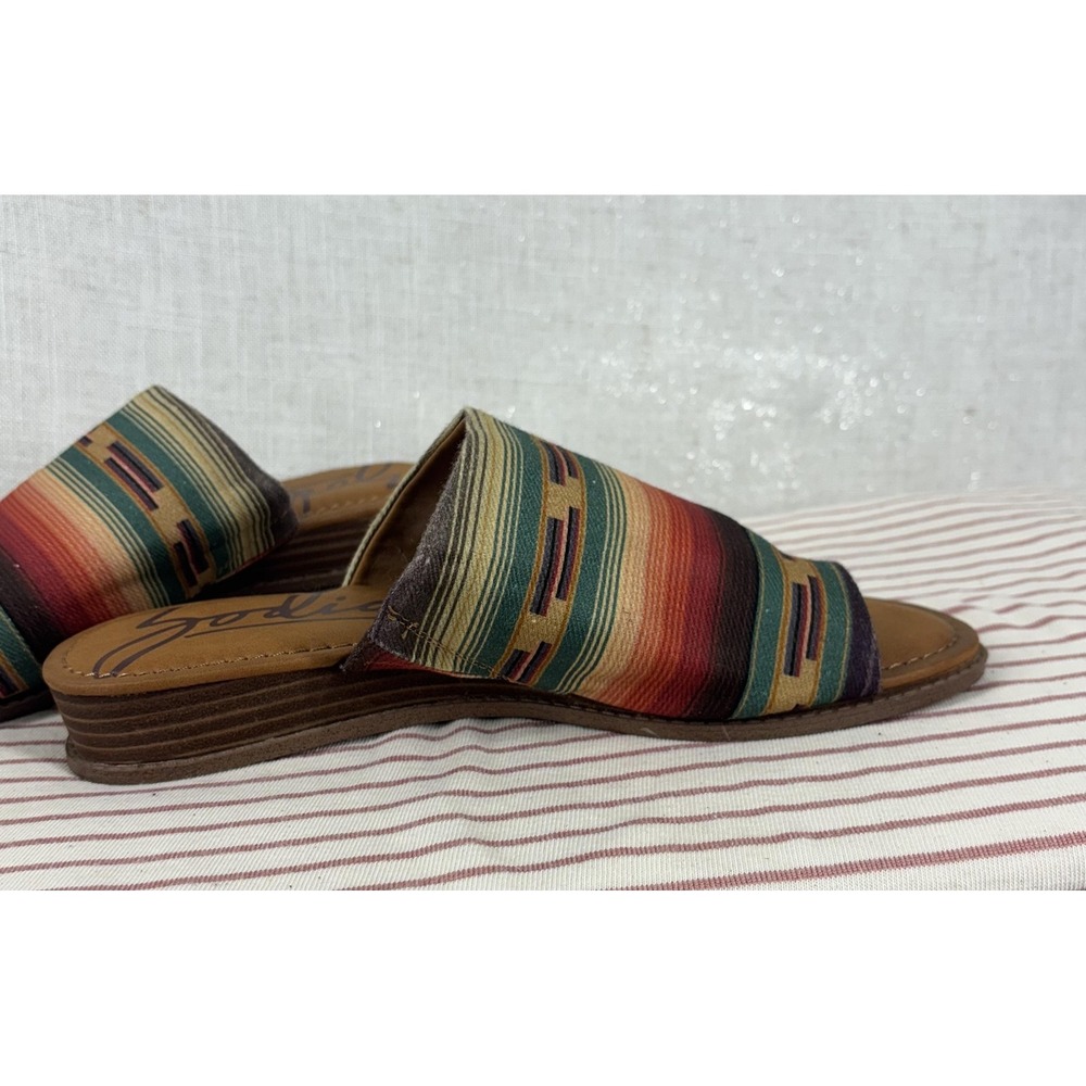 Zodiac Shoes Womens Size 9 Multicolor Wedge Sandals Southwestern Serape Slide